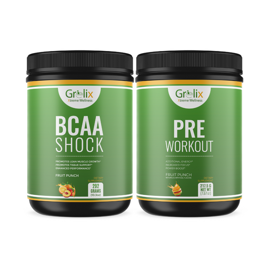 BCAA Shock Powder (Fruit Punch) + Nitric Shock Pre-Workout (Fruit Punch)